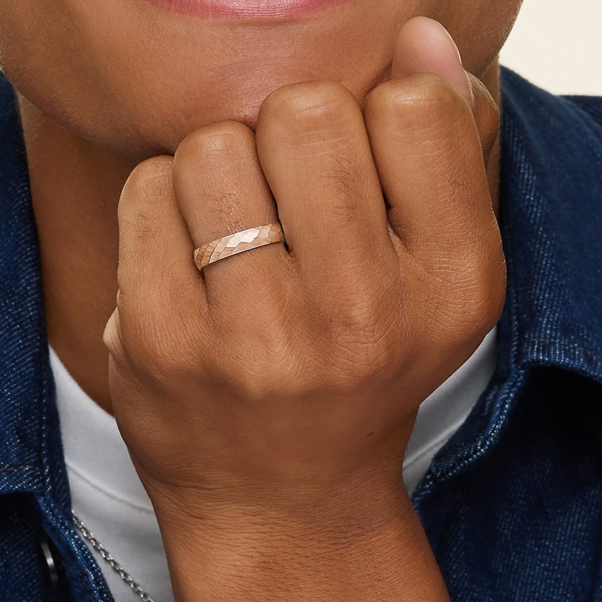 Canyon 4mm Wedding Ring Rose Gold 18k Wedding Band