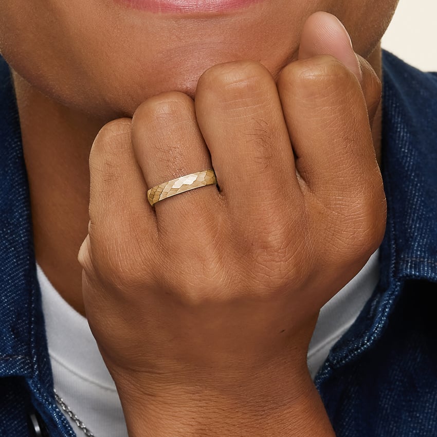 Canyon 4mm Wedding Ring Yellow Gold 18k Wedding Band