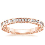 Antique Scroll Engraved Eternity Diamond Ring (2/5 ct. tw.) Rose Gold 18k Eternity Band