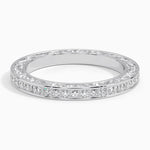 Antique Scroll Engraved Eternity Diamond Ring (2/5 ct. tw.) Platinum Eternity Band