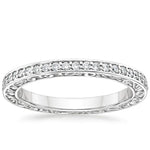 Antique Scroll Engraved Eternity Diamond Ring (2/5 ct. tw.) Platinum Eternity Band