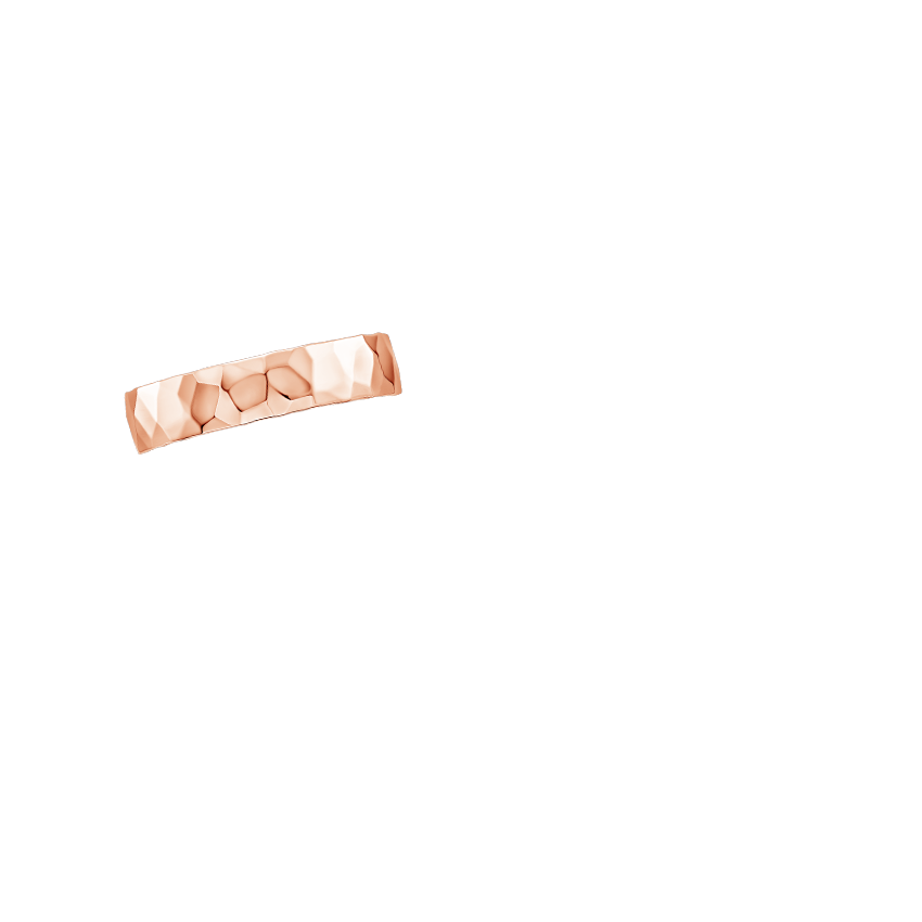 Hammered Quattro 5mm Ring Rose Gold 18k Wedding Band
