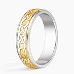 Mixed Metal Celtic Eternity Knot 6mm Wedding Ring Yellow Gold 18k Eternity Band