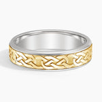 Mixed Metal Celtic Eternity Knot 6mm Wedding Ring Yellow Gold 18k Eternity Band