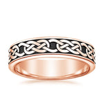 Black Rhodium Celtic Eternity Knot 6mm Wedding Ring Rose Gold 18k Eternity Band