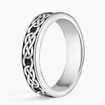Black Rhodium Celtic Eternity Knot 6mm Wedding Ring Platinum Eternity Band