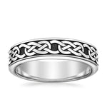 Black Rhodium Celtic Eternity Knot 6mm Wedding Ring Platinum Eternity Band