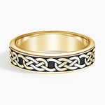 Black Rhodium Celtic Eternity Knot 6mm Wedding Ring Yellow Gold 18k Eternity Band