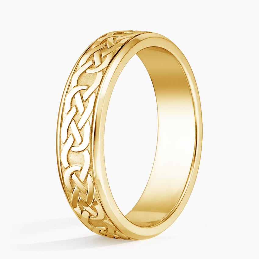 Celtic Eternity Knot 6mm Wedding Ring Yellow Gold 18k Eternity Band