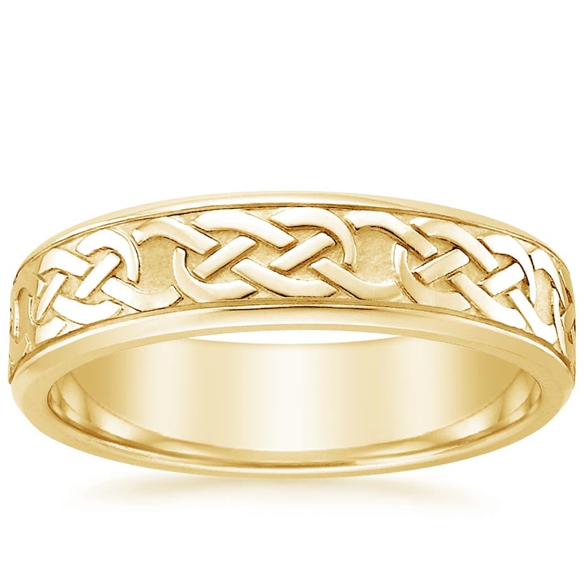 Celtic Eternity Knot 6mm Wedding Ring Yellow Gold 18k Eternity Band