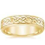 Celtic Eternity Knot 6mm Wedding Ring Yellow Gold 18k Eternity Band