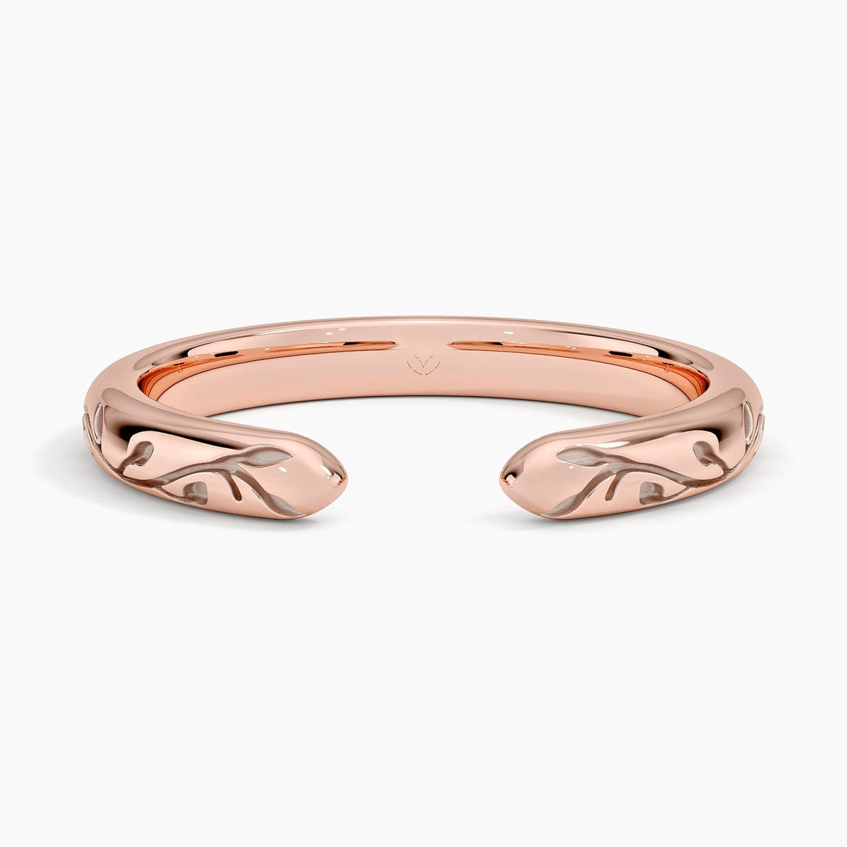 Verdure Engraved Open Ring Rose Gold 18k Wedding Band