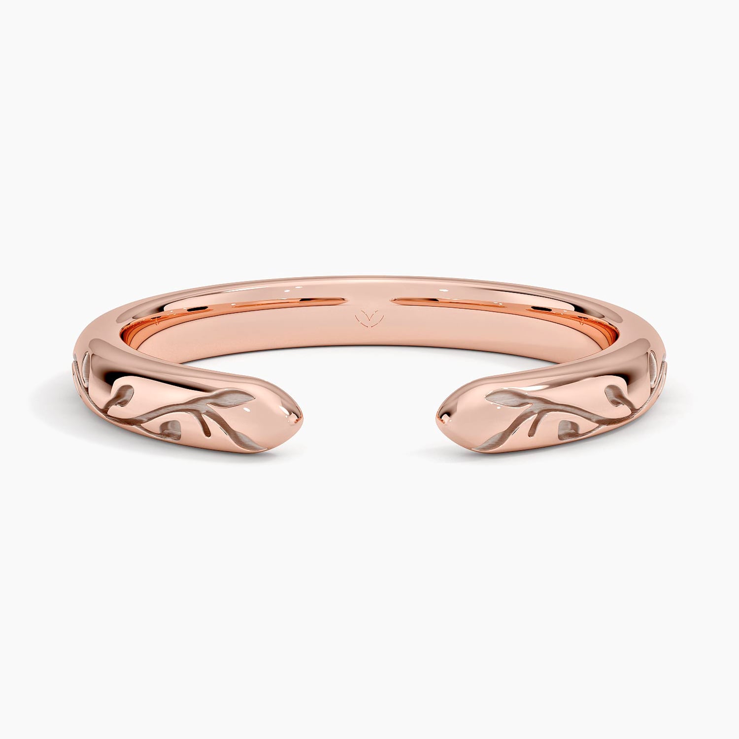 Verdure Engraved Open Ring Rose Gold 18k Wedding Band