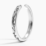 Verdure Engraved Open Ring Platinum Wedding Band
