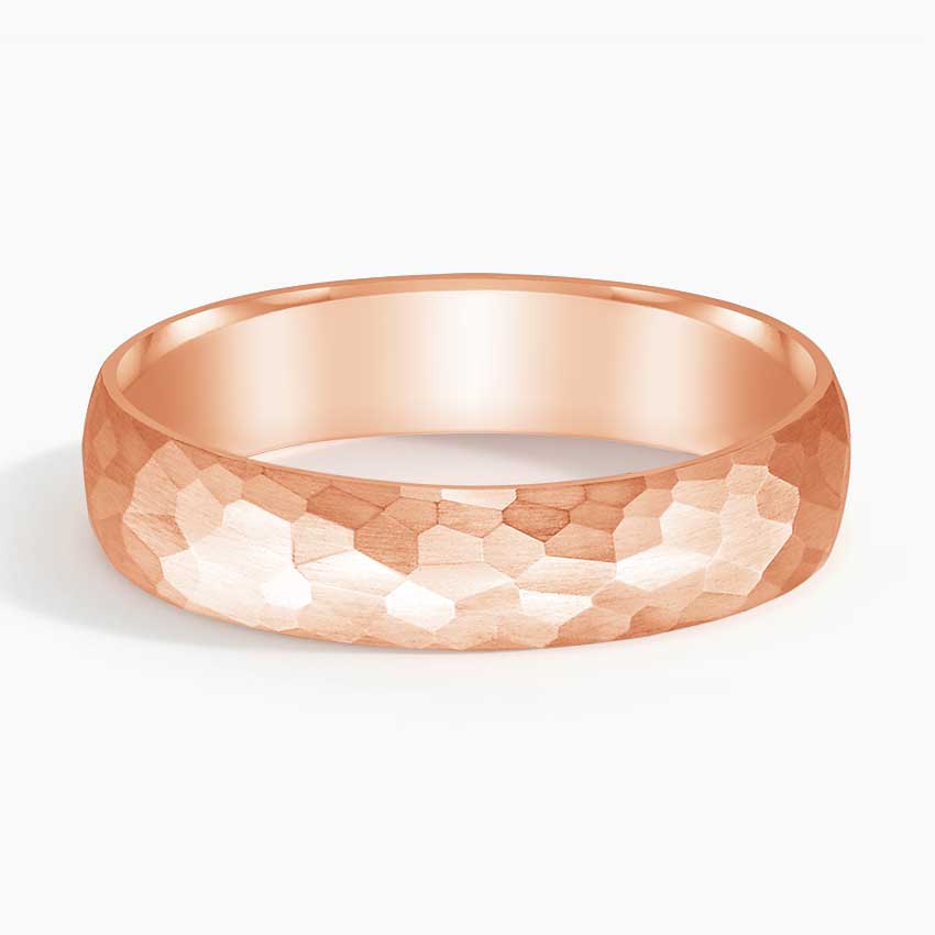 Canyon Matte Slim Profile 5mm Wedding Ring Rose Gold 18k Wedding Band