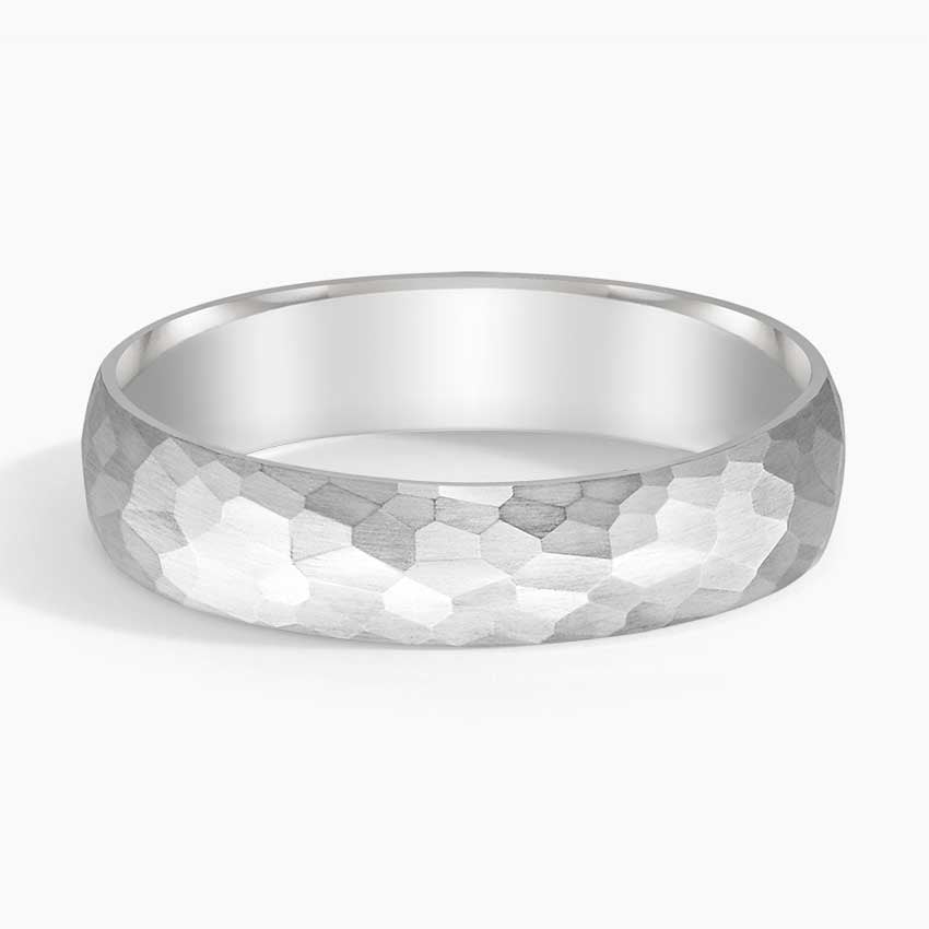 Canyon Matte Slim Profile 5mm Wedding Ring Platinum Wedding Band