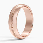 Verdure Engraved 5mm Ring Rose Gold 18k Wedding Band