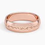 Verdure Engraved 5mm Ring Rose Gold 18k Wedding Band