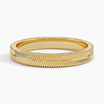 Dezi Herringbone 3mm Ring Yellow Gold 18k Wedding Band