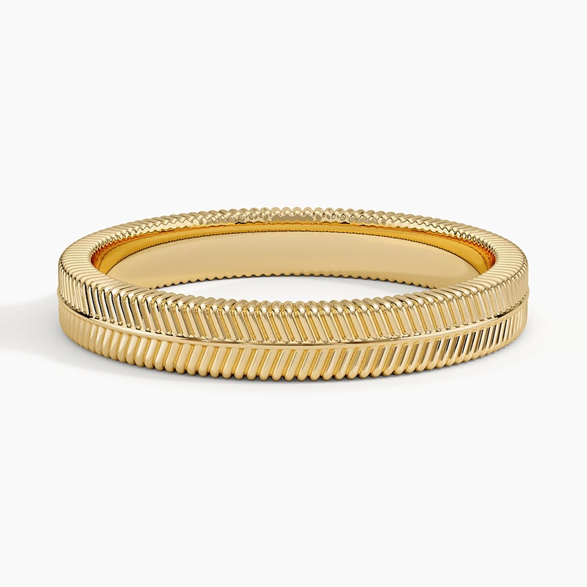 Dezi Herringbone 3mm Ring Yellow Gold 18k Wedding Band