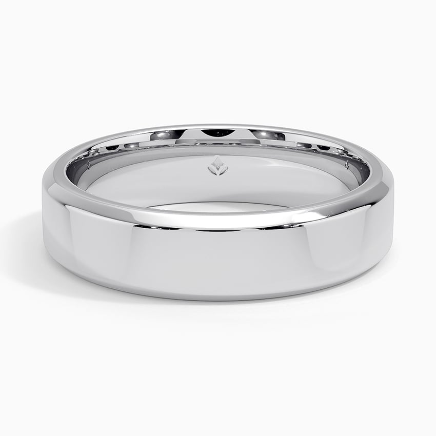 Beveled Edge 5.5mm Wedding Ring Platinum Wedding Band