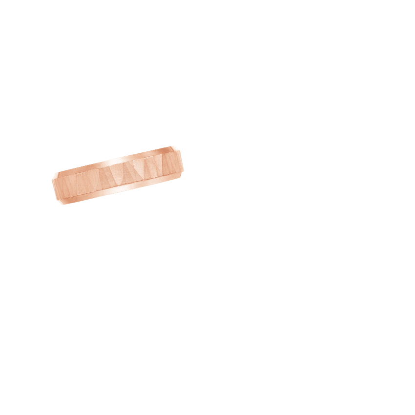 Beveled Edge Aspen 5.5mm Wedding Ring Rose Gold 18k Wedding Band