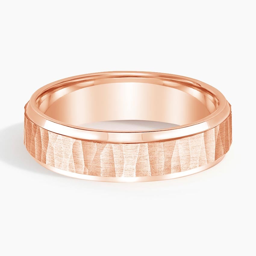 Beveled Edge Aspen 5.5mm Wedding Ring Rose Gold 18k Wedding Band