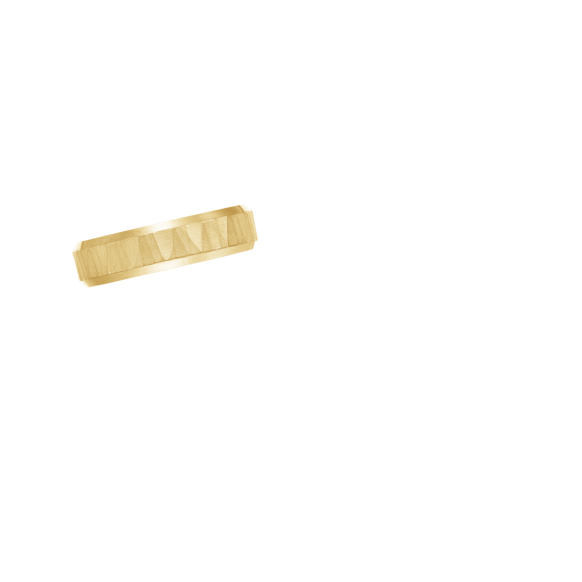 Beveled Edge Aspen 5.5mm Wedding Ring Yellow Gold 18k Wedding Band