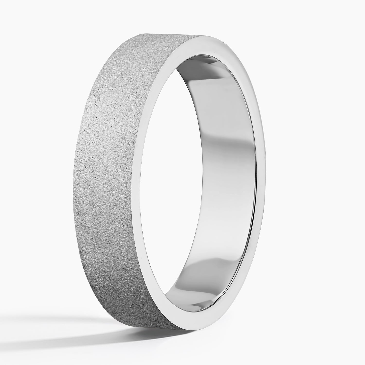 Mojave Sandblast 5mm Wedding Ring White Gold 18k Wedding Band