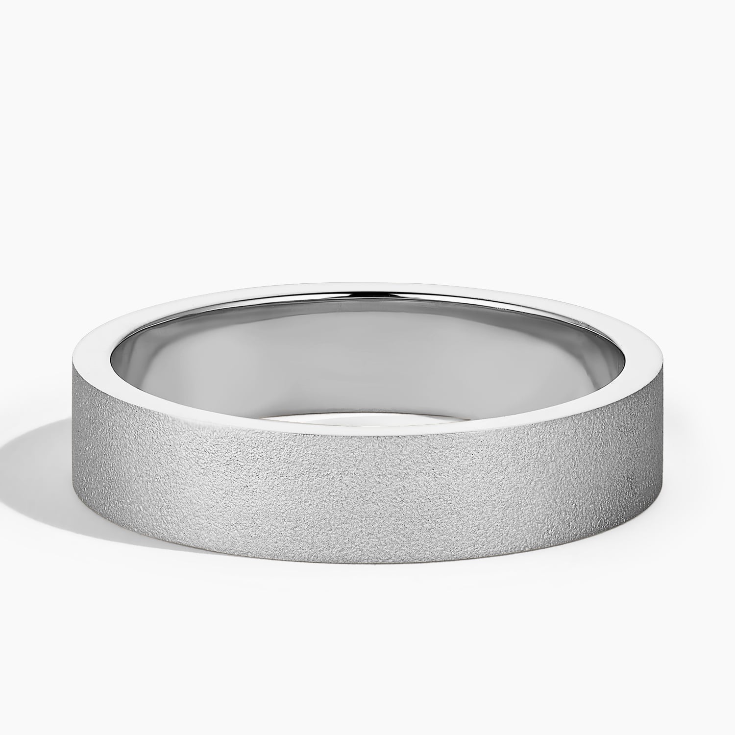Mojave Sandblast 5mm Wedding Ring White Gold 18k Wedding Band