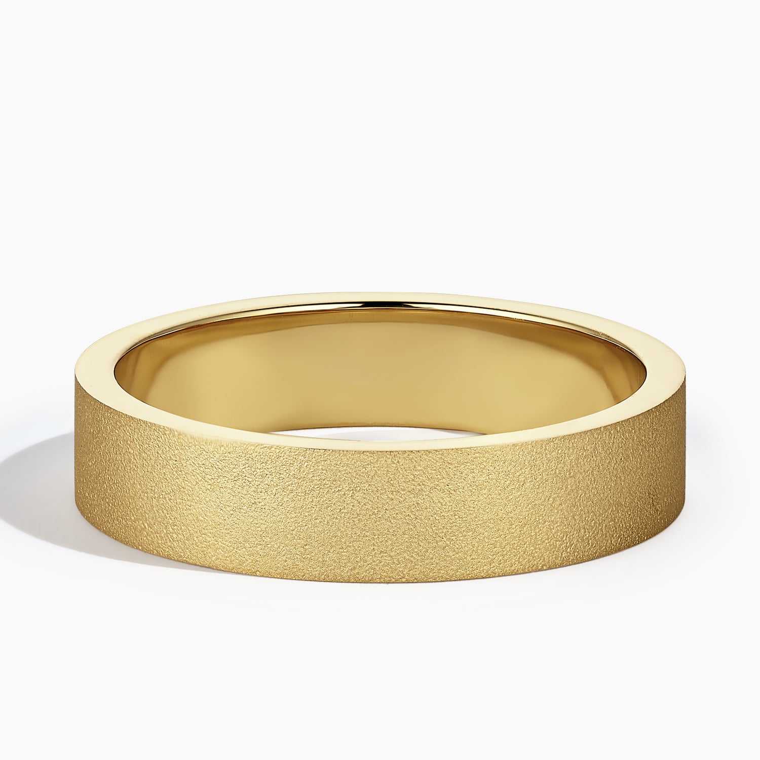 Mojave Sandblast 5mm Wedding Ring Yellow Gold 18k Wedding Band