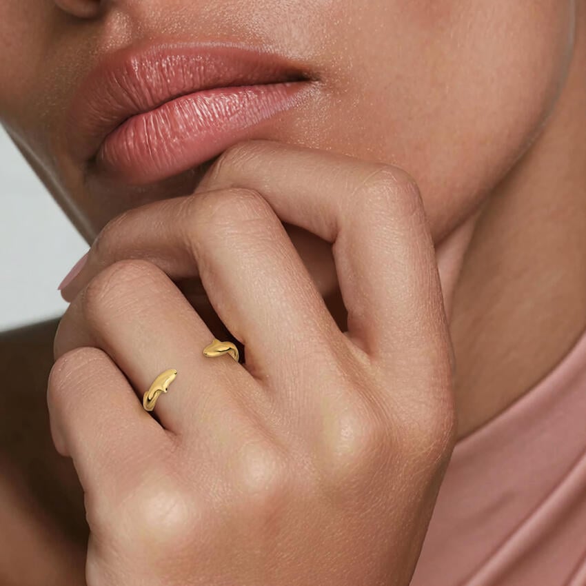 Rose Thorn Open Ring Yellow Gold 18k Wedding Band