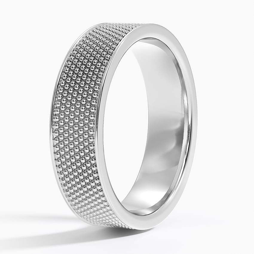 Mateo Textured 6mm Wedding Ring Platinum Wedding Band