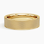 Mateo Textured 6mm Wedding Ring Yellow Gold 18k Wedding Band