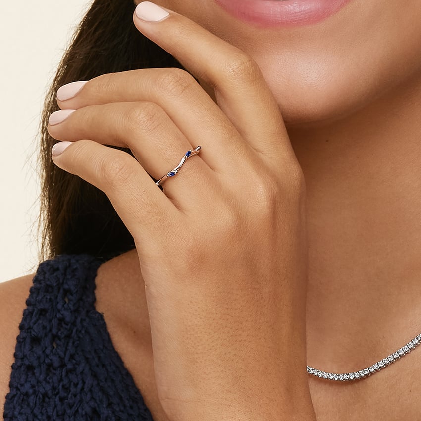 Winding Willow Sapphire Ring Rose Gold 18k Wedding Band