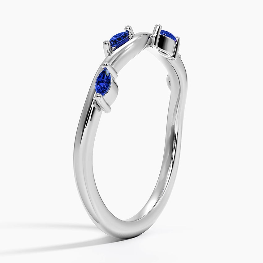 Winding Willow Sapphire Ring Platinum Wedding Band