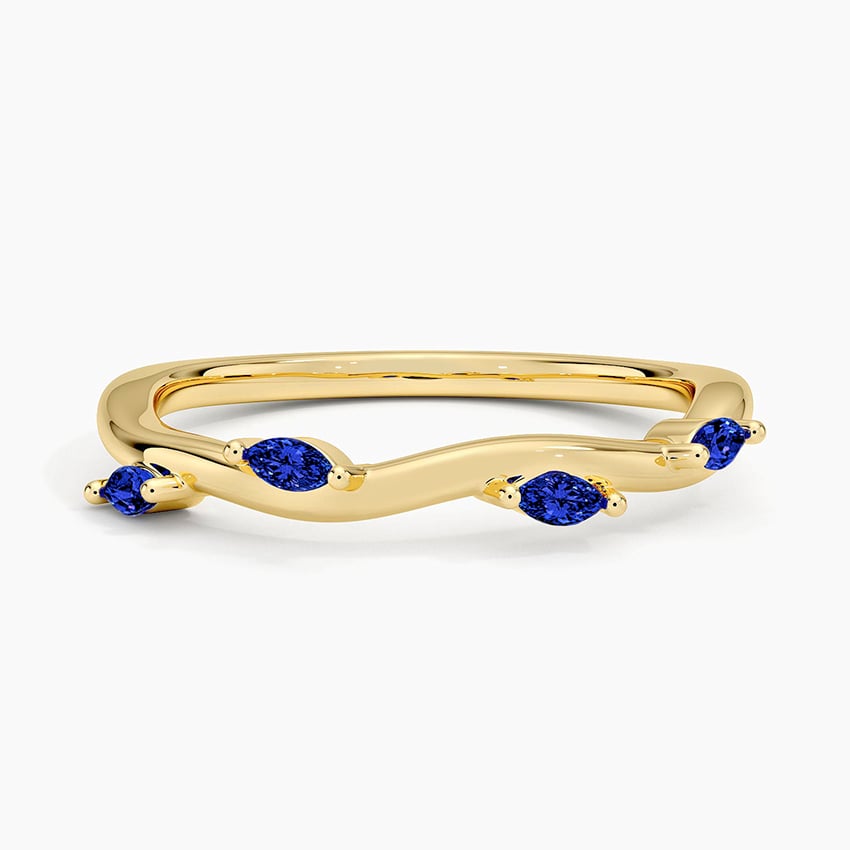 Winding Willow Sapphire Ring Yellow Gold 18k Wedding Band