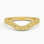 Hudson Engraved Contour Ring Yellow Gold 18k Wedding Band