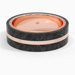 Avenue Black 7mm Wedding Ring Rose Gold 18k Wedding Band