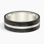 Avenue Black 7mm Wedding Ring White Gold 18k Wedding Band