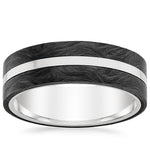 Avenue Black 7mm Wedding Ring White Gold 18k Wedding Band