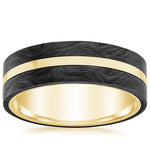 Avenue Black 7mm Wedding Ring Yellow Gold 18k Wedding Band