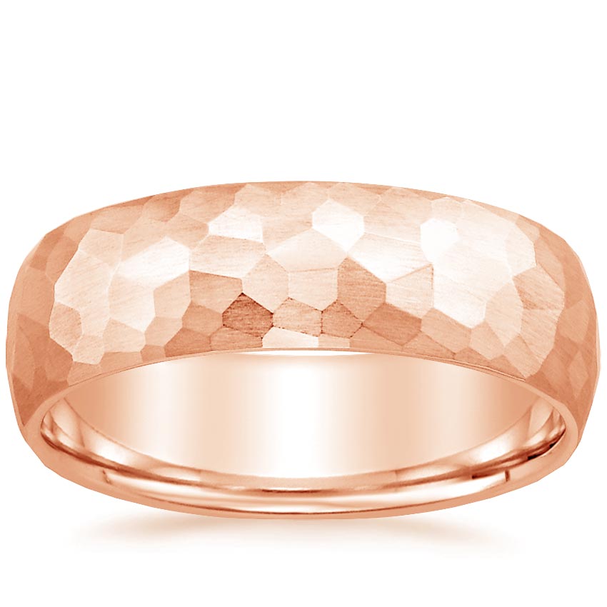 Canyon 7mm Wedding Ring Rose Gold 18k Wedding Band