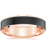 Merle Black 6mm Wedding Ring Rose Gold 18k Wedding Band