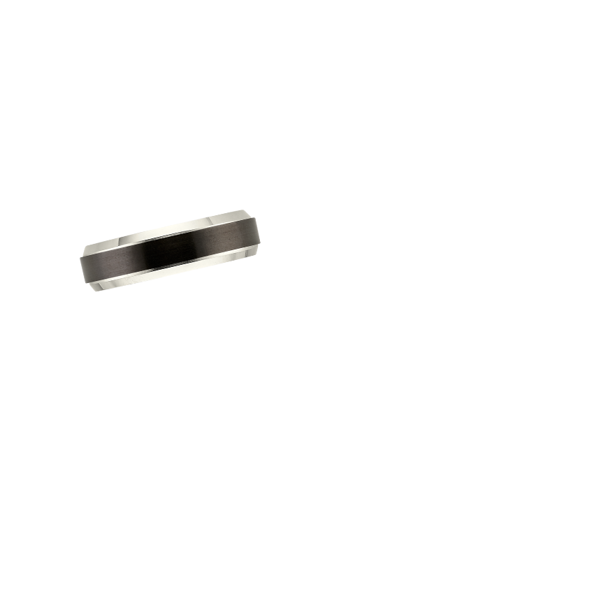 Merle Black 6mm Wedding Ring White Gold 18k Wedding Band