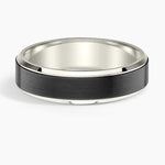 Merle Black 6mm Wedding Ring White Gold 18k Wedding Band