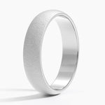 Sandblast Comfort Fit 5mm Wedding Ring Platinum Wedding Band
