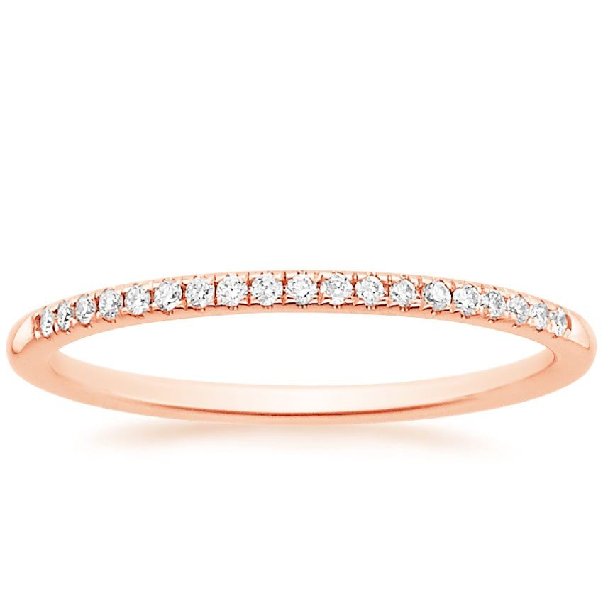 Whisper One-Quarter Coverage Diamond Ring (1/10 ct. tw.) Rose Gold 18k Wedding Band