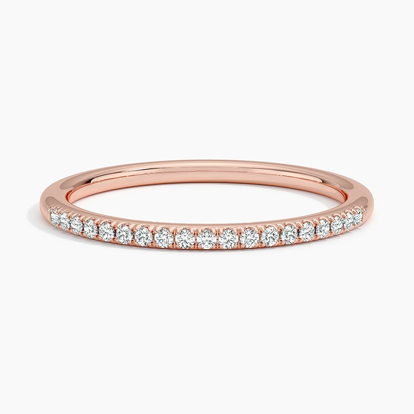 Whisper One-Quarter Coverage Diamond Ring (1/10 ct. tw.) Rose Gold 18k Wedding Band