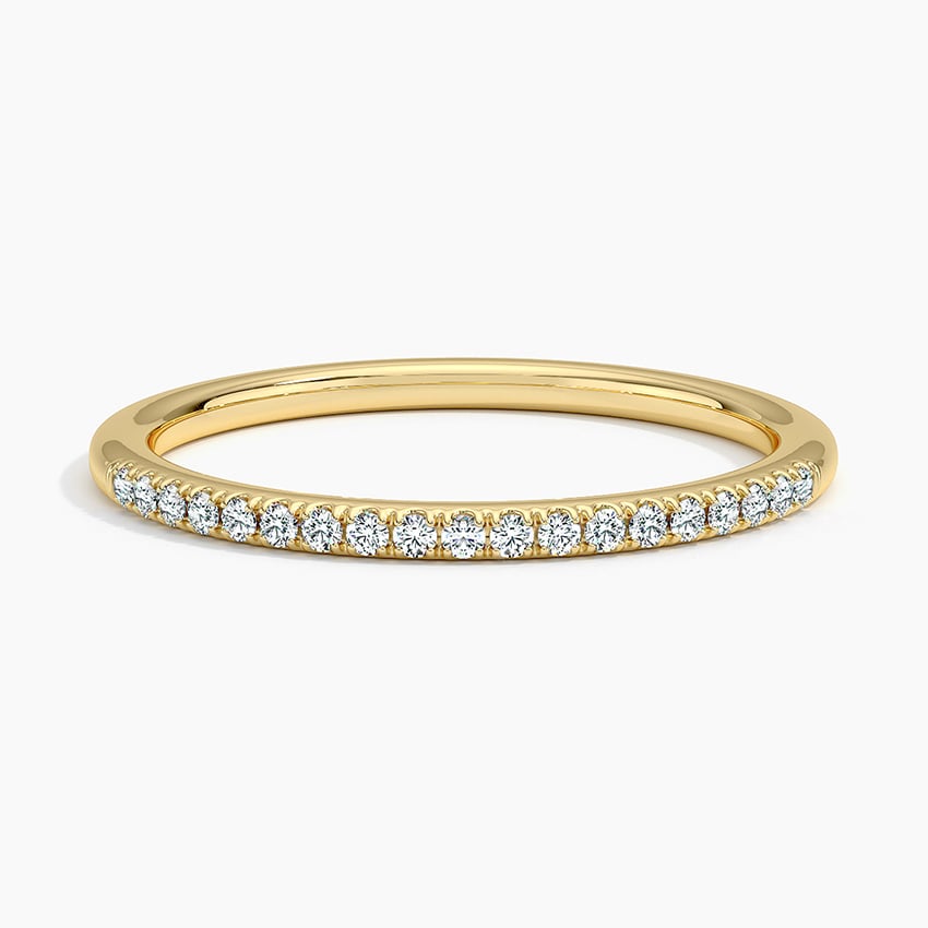Whisper One-Quarter Coverage Diamond Ring (1/10 ct. tw.) Yellow Gold 18k Wedding Band